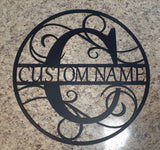 Personalized Metal Monogram in Flat Black
