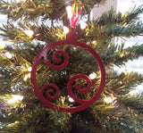 Swirly Red Christmas Ornament