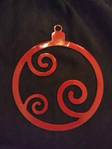 Swirly Red Christmas Ornament