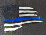 Blue Line Tattered Flag