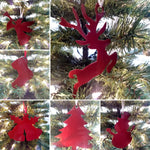 Red Christmas Ornaments - set of six