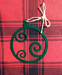 Hunter Green Swirly Christmas Ornament
