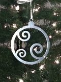 Swirly Chrome Christmas Ornament